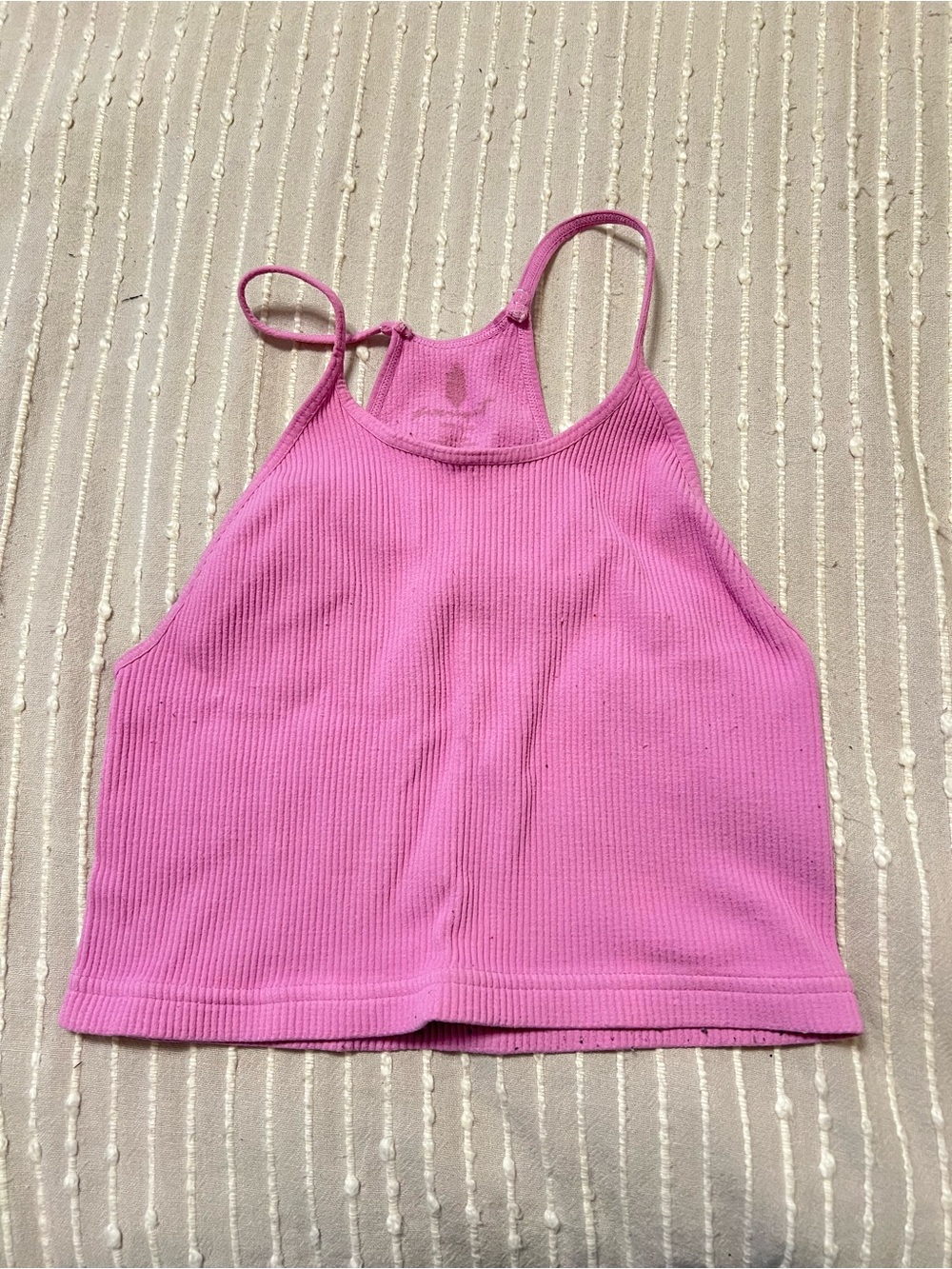 FP Movement by Free People Ribbed Halter Crop Tank in Bright Pink